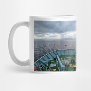 Sailing on the ferry towards the Isle of Arran, Scotland Mug